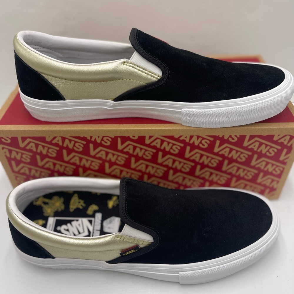 Vans Men’s Slip-On Pro (Shake Junt) Black/Gold Sneakers
VN0A347V13L - Picture 2 of 16